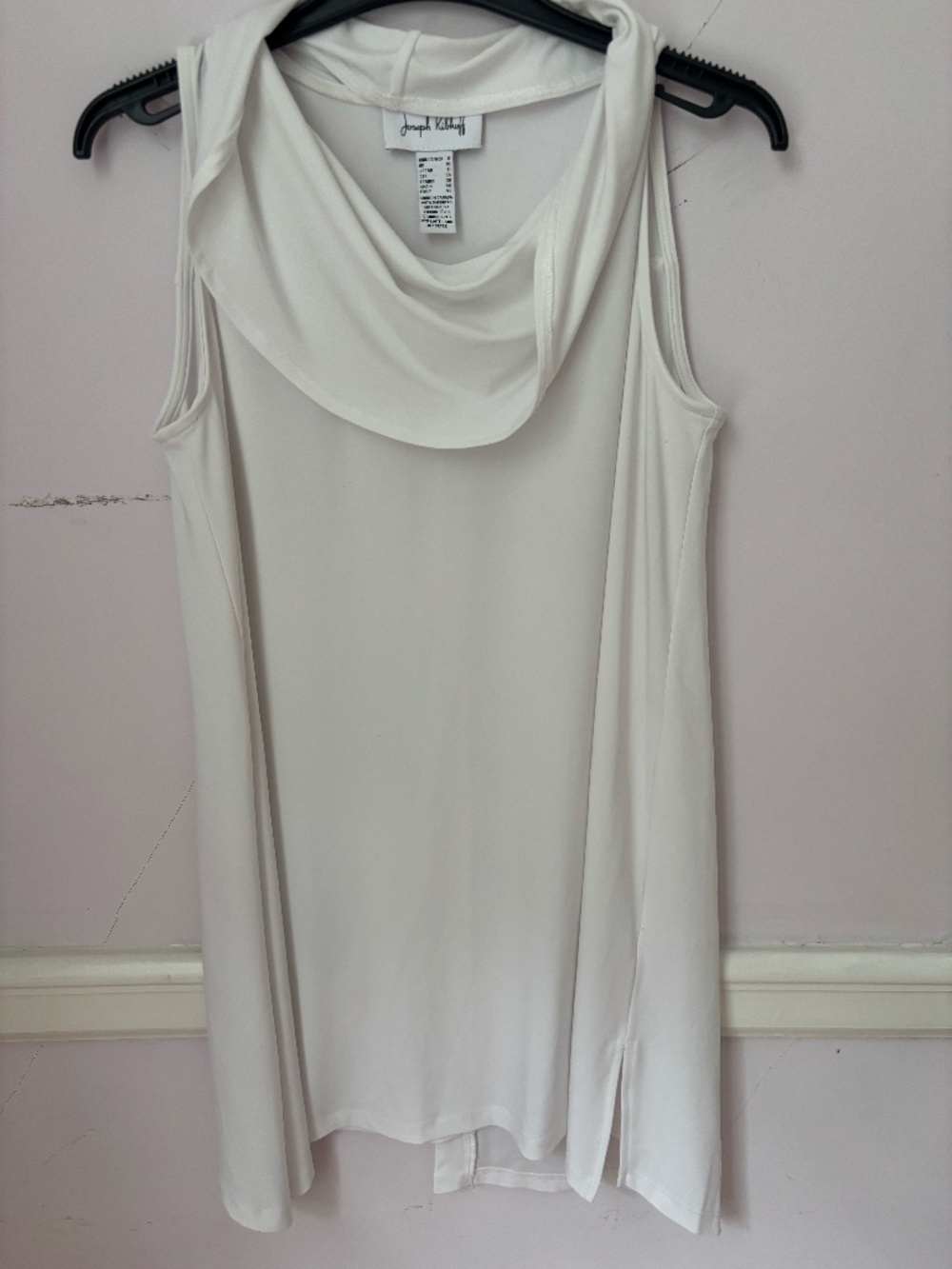 Joseph Ribkoff white sleeveless cowl neck tunic size 8